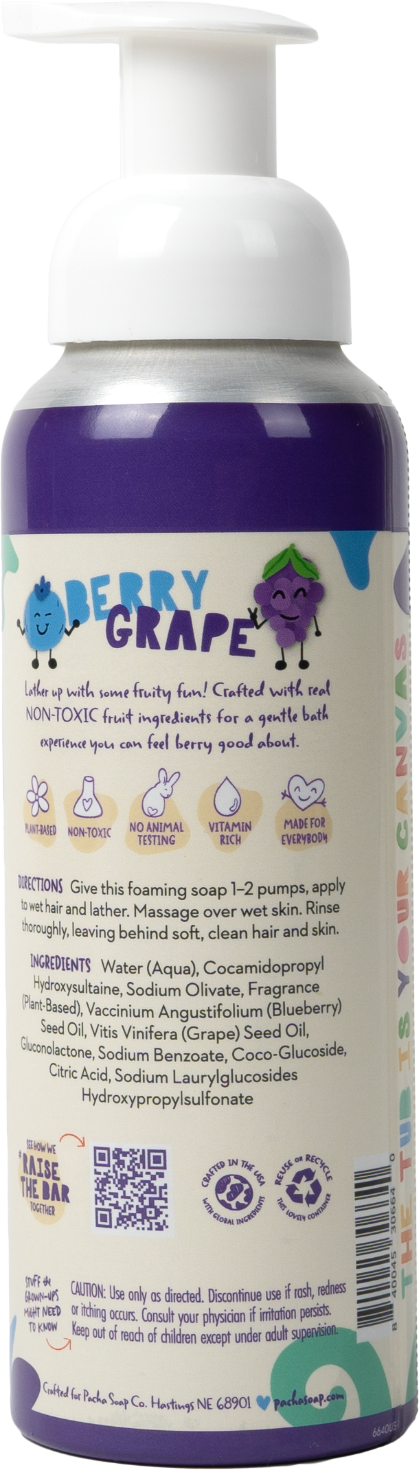 2-in-1 Foaming, Shampoo + Body Wash Berry Grape | 12 FL OZ