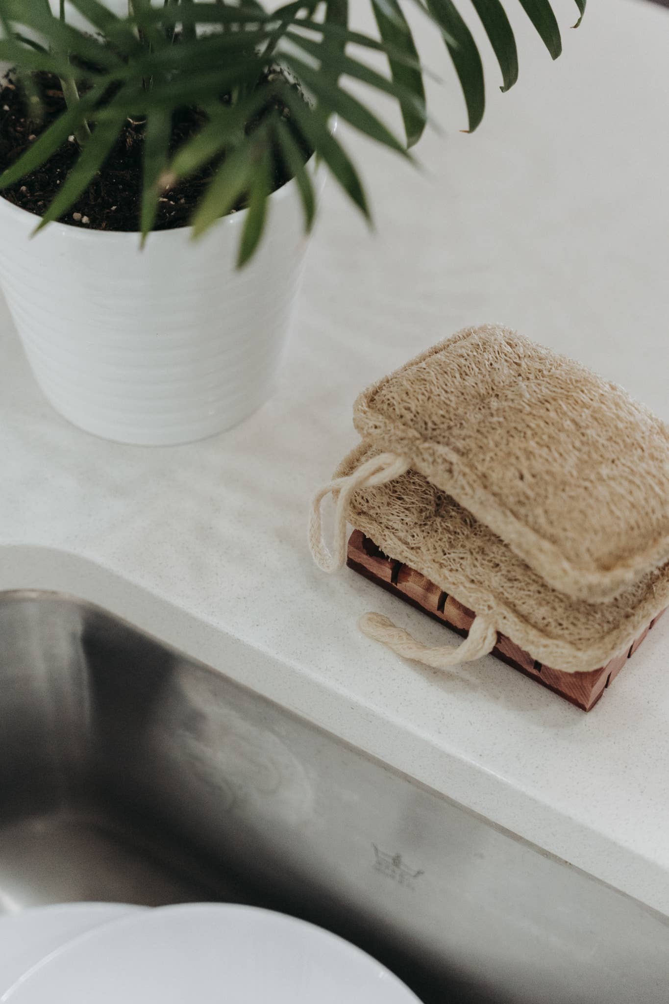 1 Natural Loofah Sponge | Doubled Layered | Plant-Based