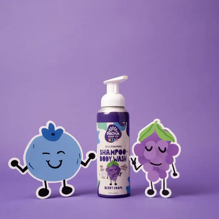 2-in-1 Foaming, Shampoo + Body Wash Berry Grape | 12 FL OZ