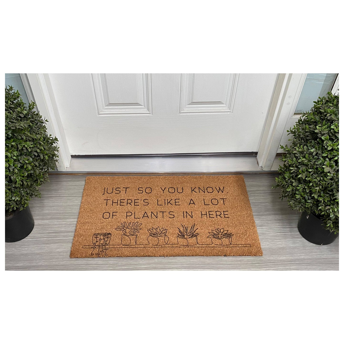 Just so you know there's a lot of plants here Doormat