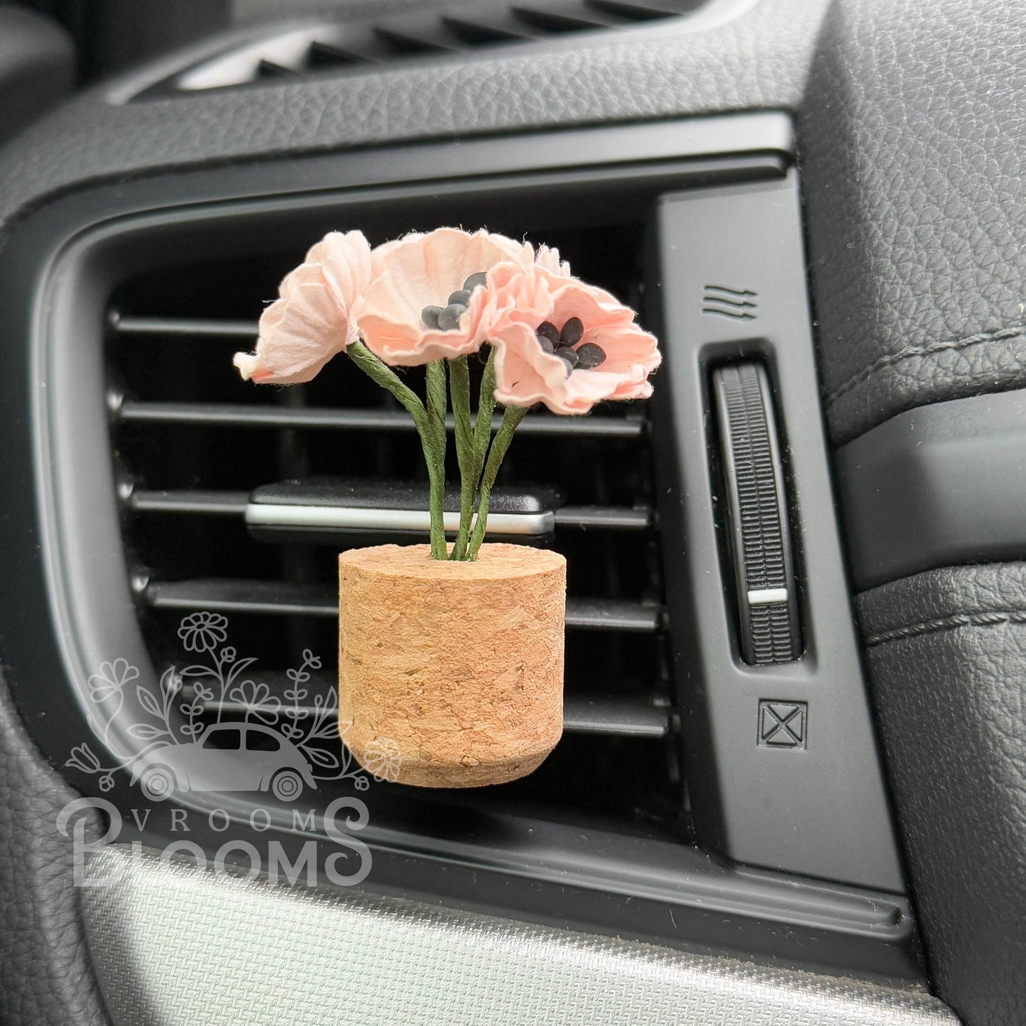 Poppy Flower Car Vent Clip Air Freshener Diffuser (Reusable)