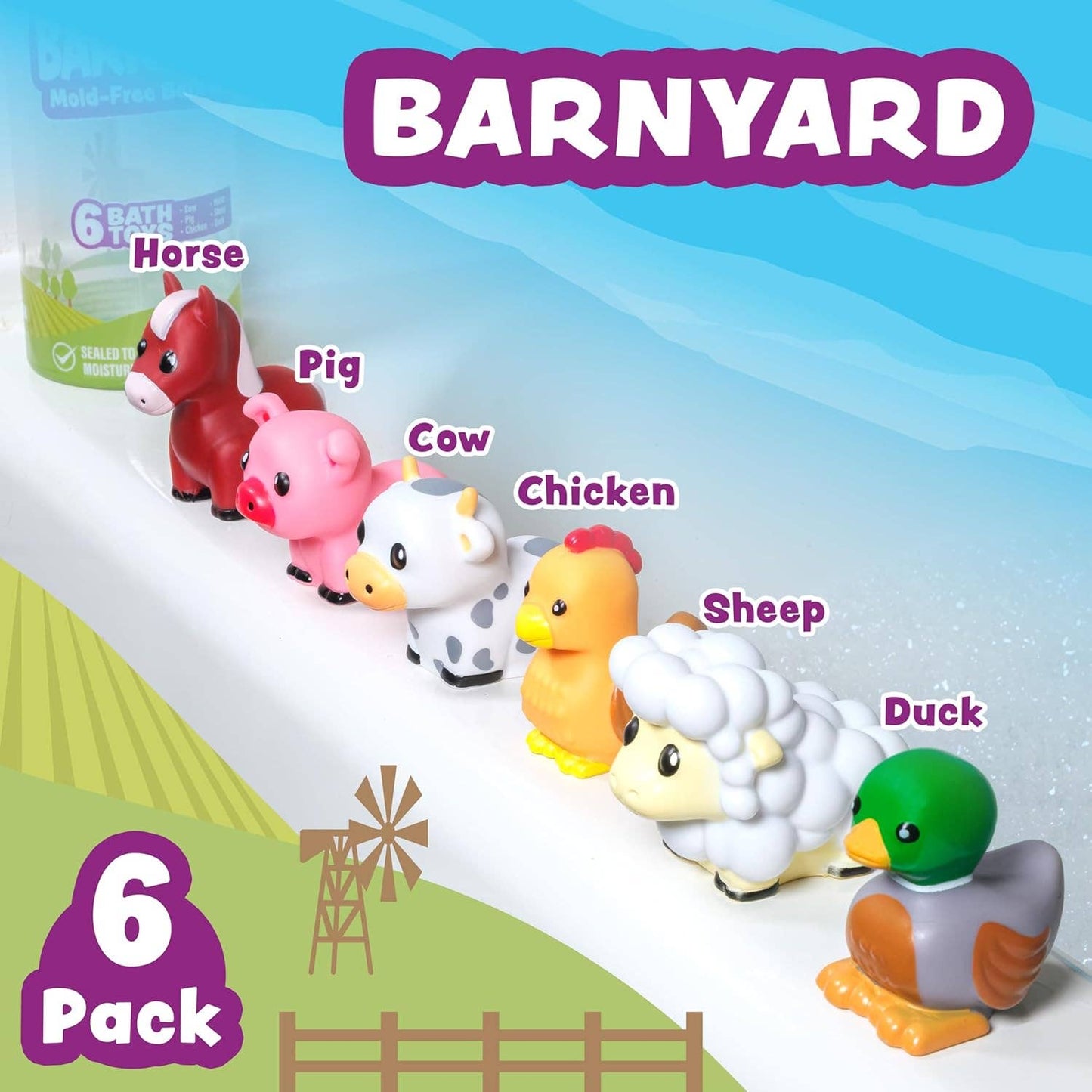 Tub Works® Barnyard™ Mold Free Bath Toys