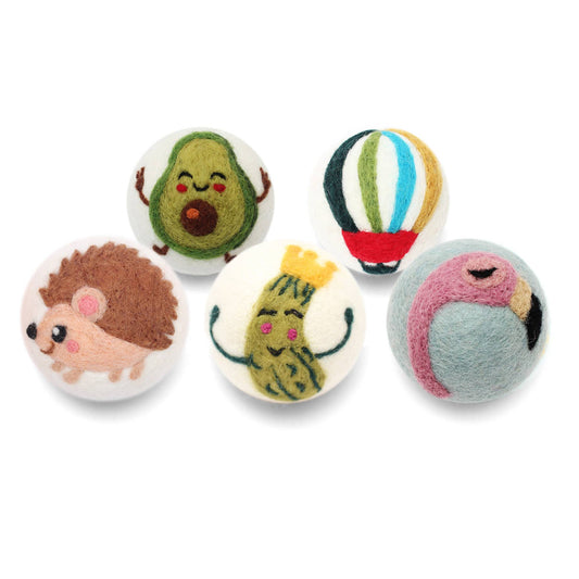 Avocado Flamingo Hedgehog Balloon Pickle Wool Dryer Balls