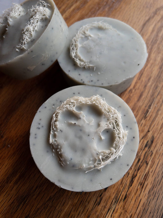 Mint Loofah Soap with Pumice & Poppy Seeds