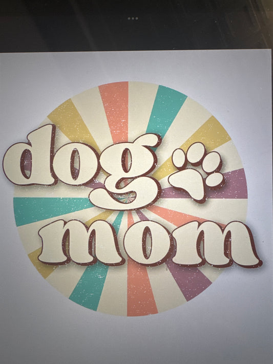Dog Mom Vinyl, Sticker, 3x3 in