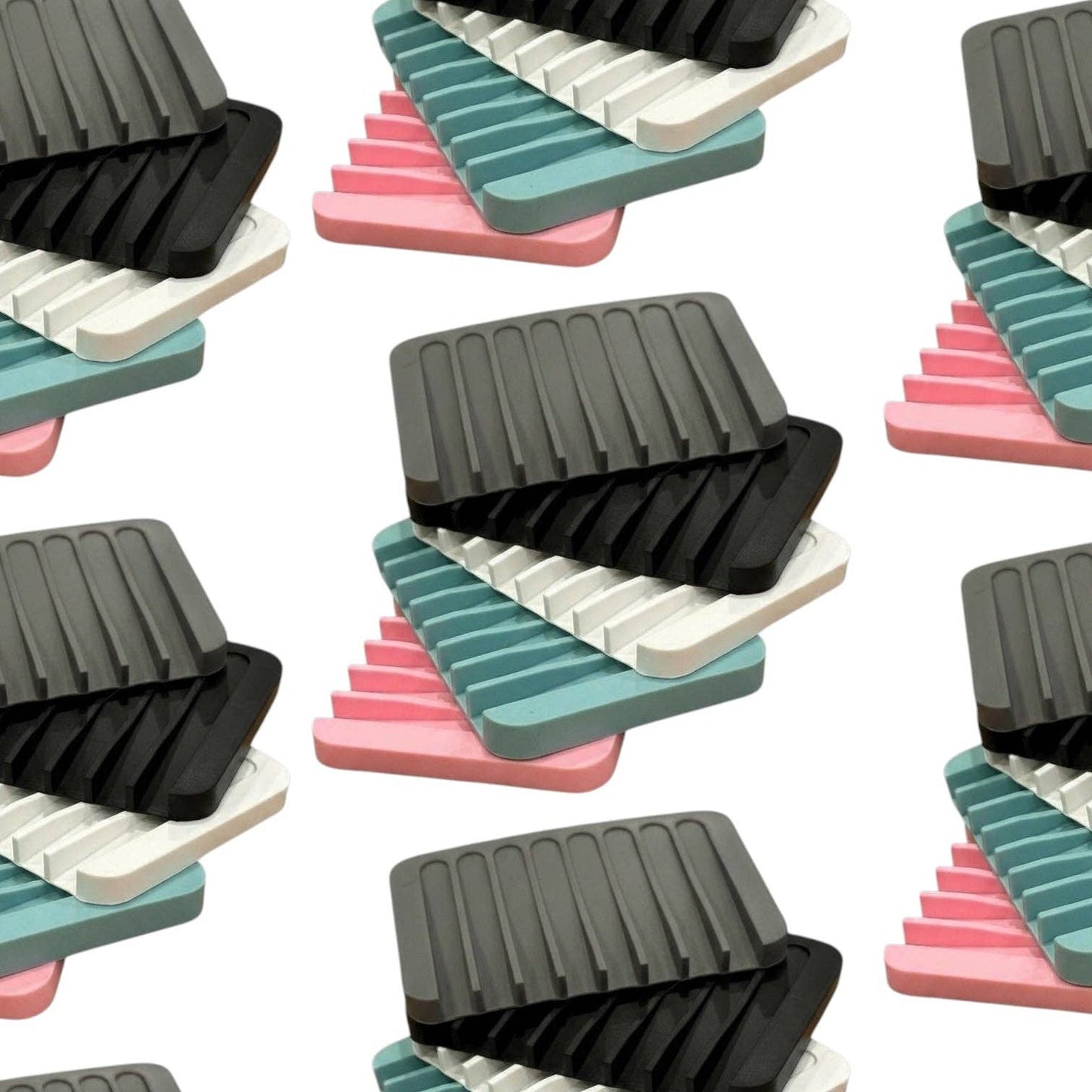 Self Draining Silicone Soap Dish: Modern Waterfall Design