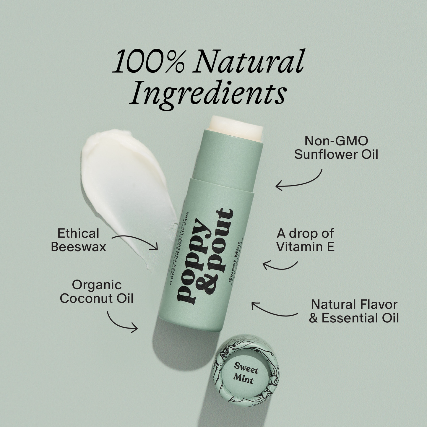 Poppy & Pout Lip Balm - Sweet Mint