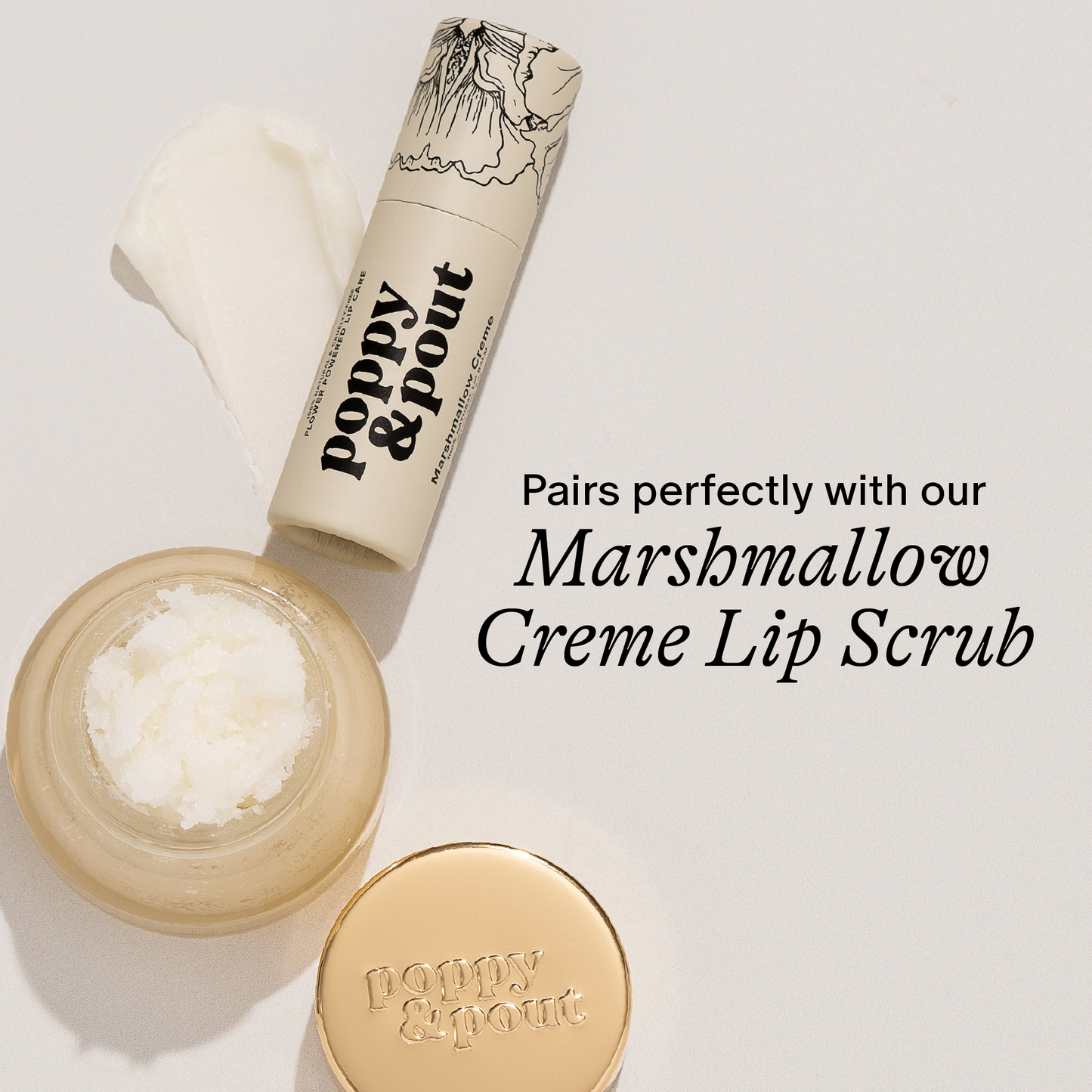Poppy & Pout Lip Balm - Marshmallow Creme