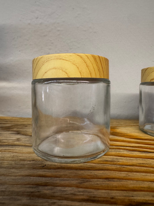 6oz glass w/ screw on lid